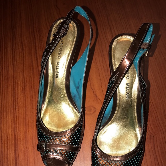 Antonio Melani Bronze Heels - Picture 2 of 8